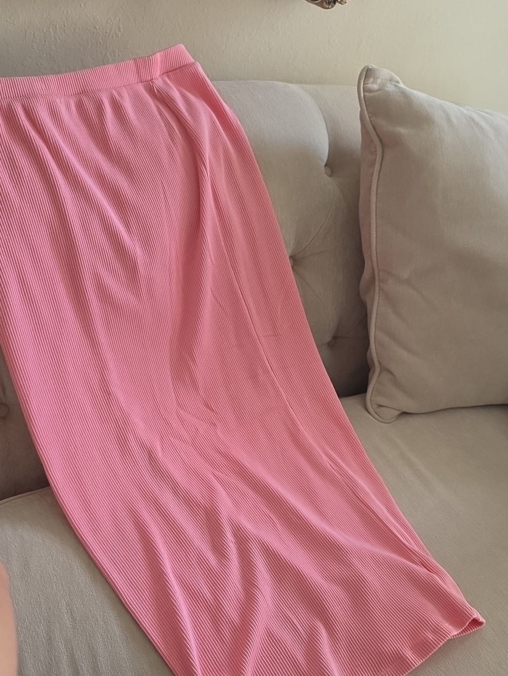 Old Navy Pink Women's Ribbed Midi Skirt